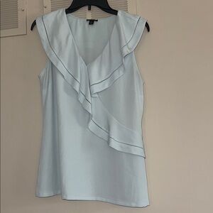 Ann Taylor Light Blue Ruffle Blouse